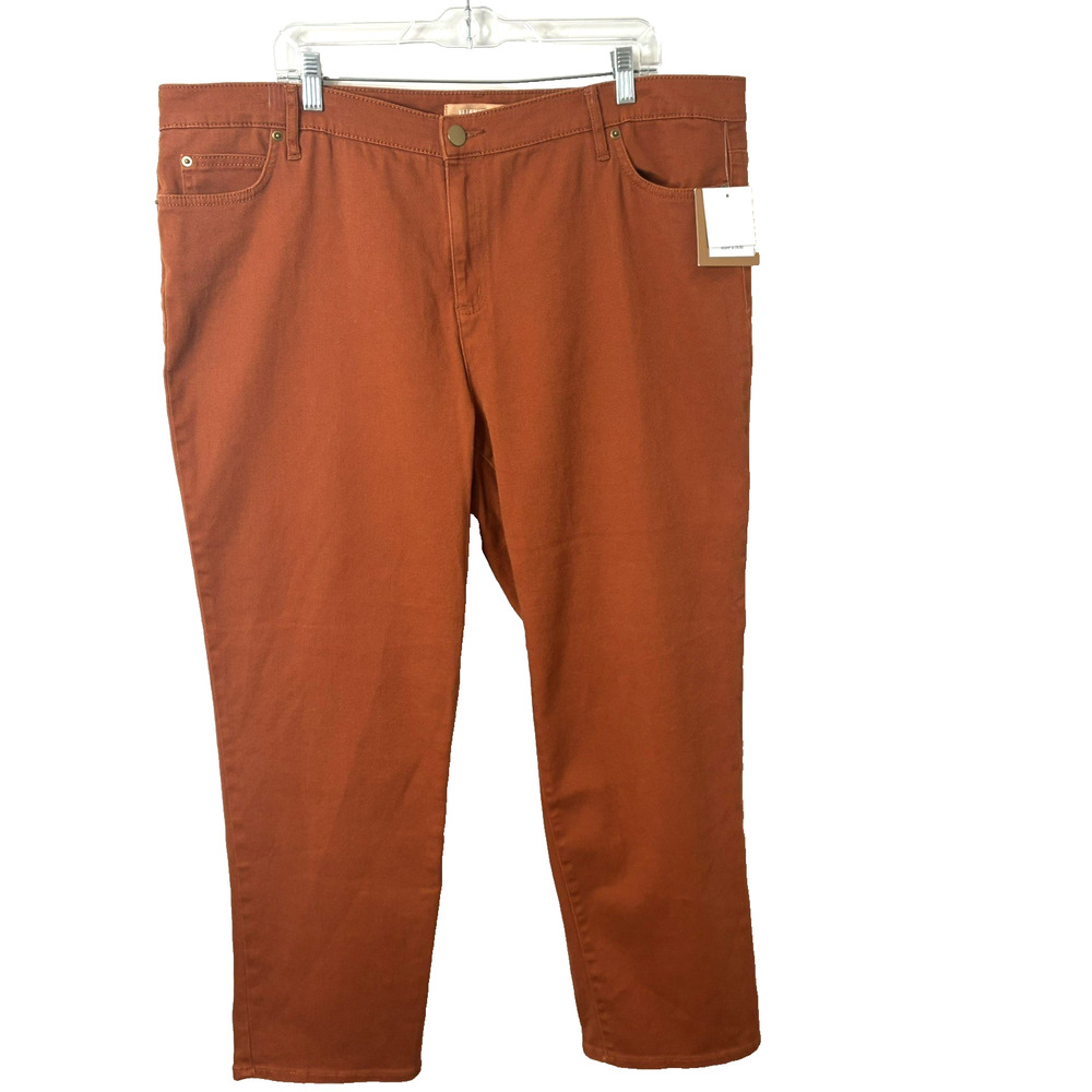 Ellen Tracy NWT Women's Betty Slim Ankle Jeans in Auburn Size 20W